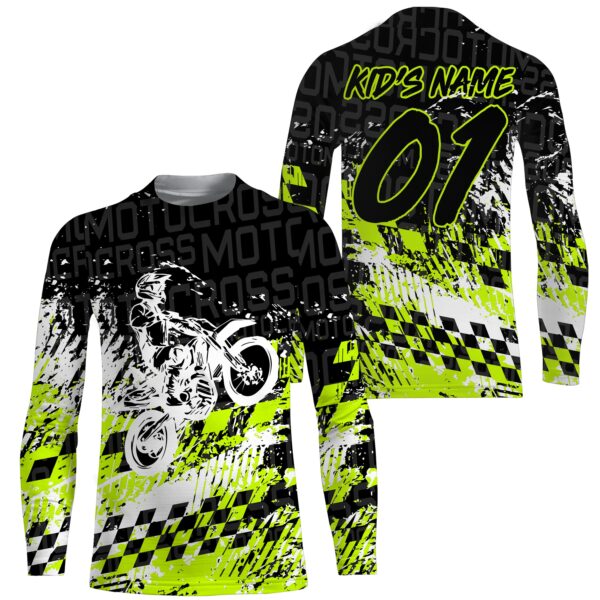 Personalized Motocross Jersey Custom Number Tire Track Motorcycle Shirt Off-Road Dirt Bike Racing| NMS550 - Image 3