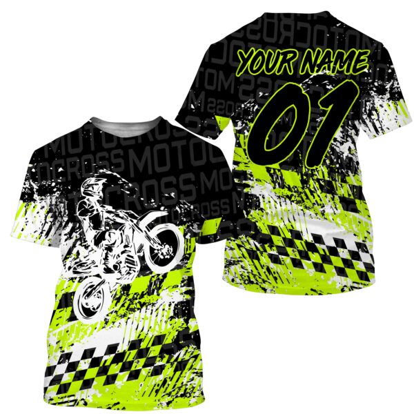 Personalized Motocross Jersey Custom Number Tire Track Motorcycle Shirt Off-Road Dirt Bike Racing| NMS550 - Image 2